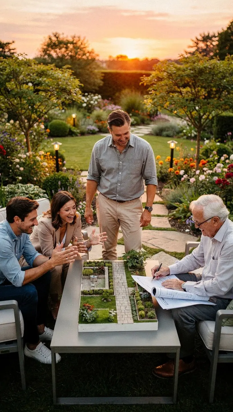 Soil health assessment in a vibrant garden setting.