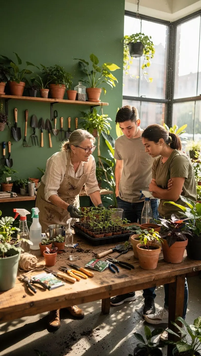 Vertical garden showcasing lush plants and training techniques.